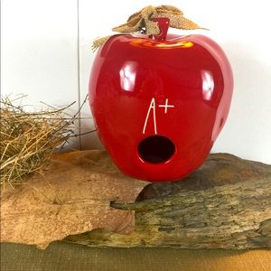 NIB RAE DUNN A+ Apple Birdhouse Red X-Large
